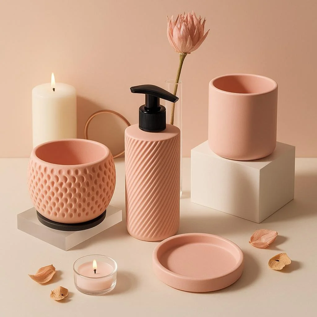 🛁 Bathroom Set (Soap Dispenser, Planter, Cup Holder & Soap Dish Holder)