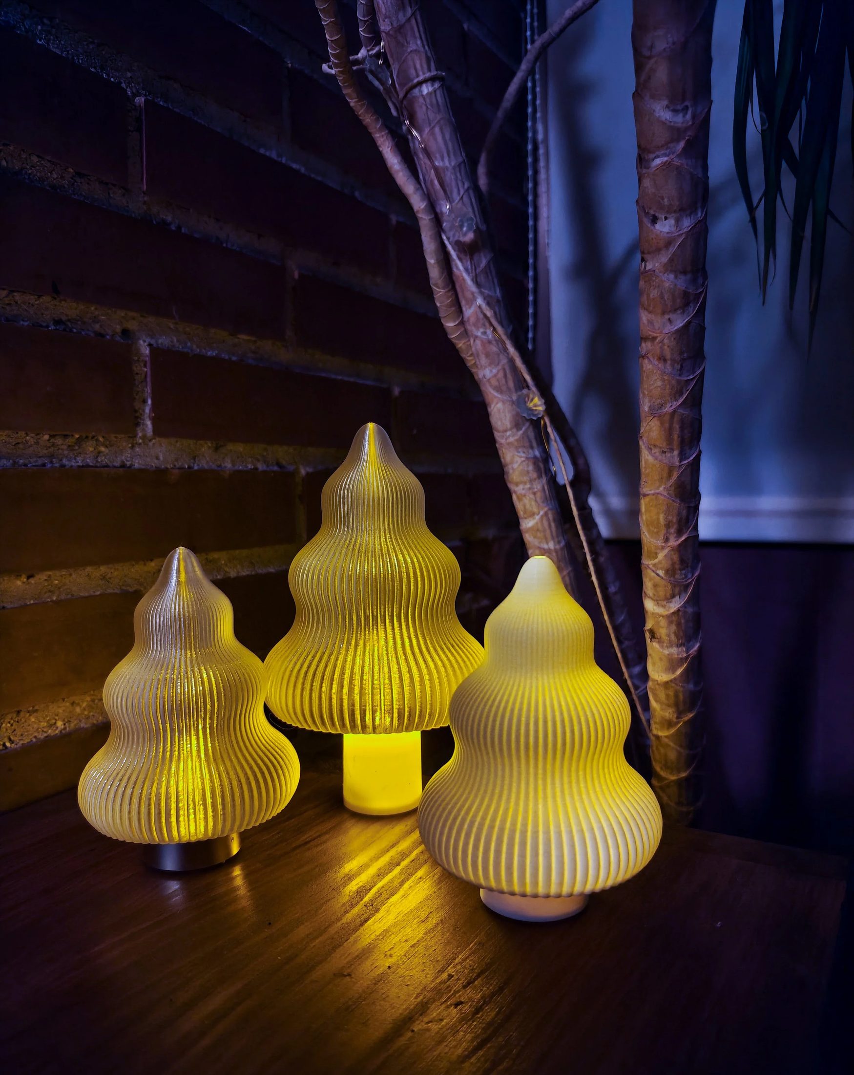 Candlelit Christmas Trees Set