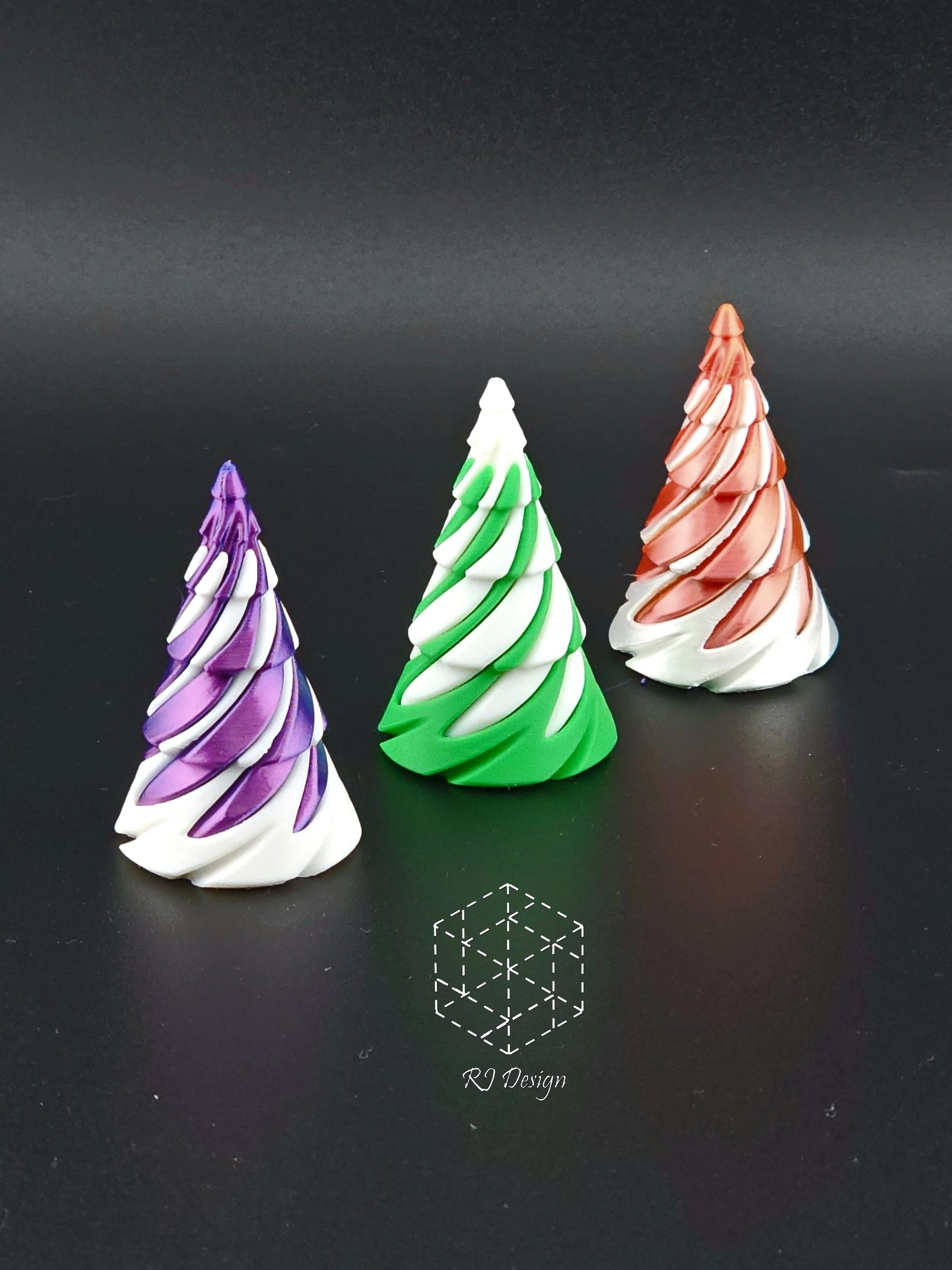 Colorful Spiral Cone Sculptures