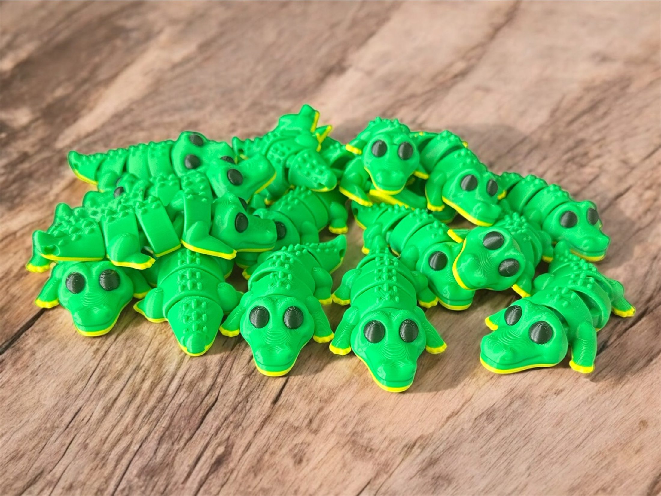 🐊 Crocodile Flexi: 3D Printed Articulated Toy - 3 @ $25
