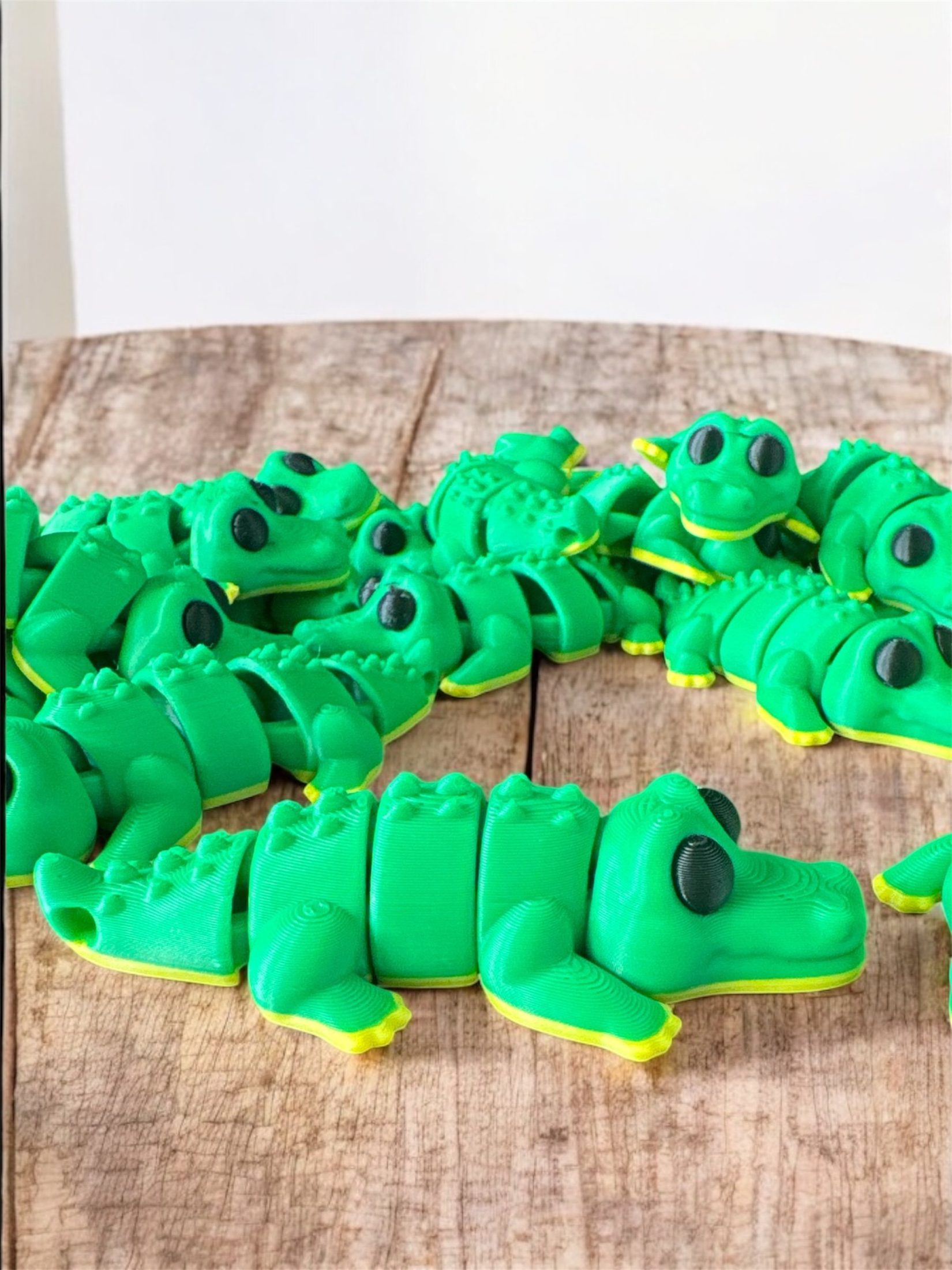 🐊 Crocodile Flexi: 3D Printed Articulated Toy - 3 @ $25