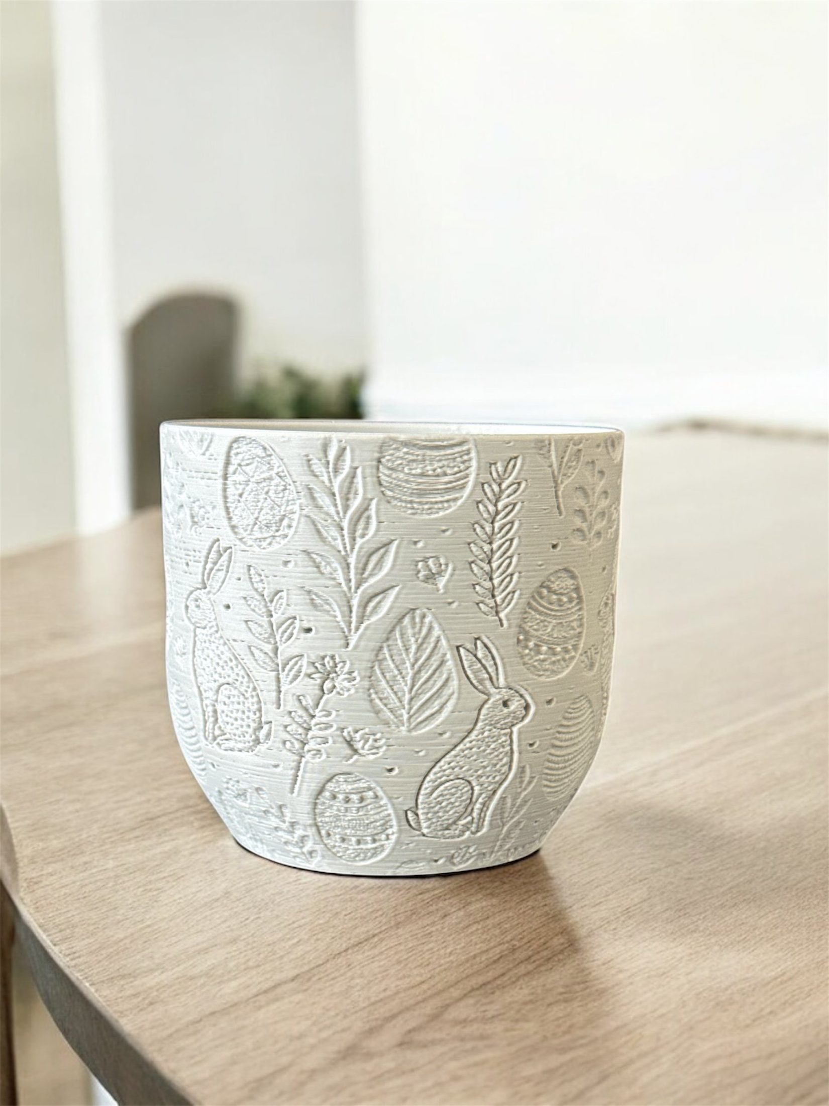 🐰 Easter Pot with Engraved Patterns: Bundle of 2