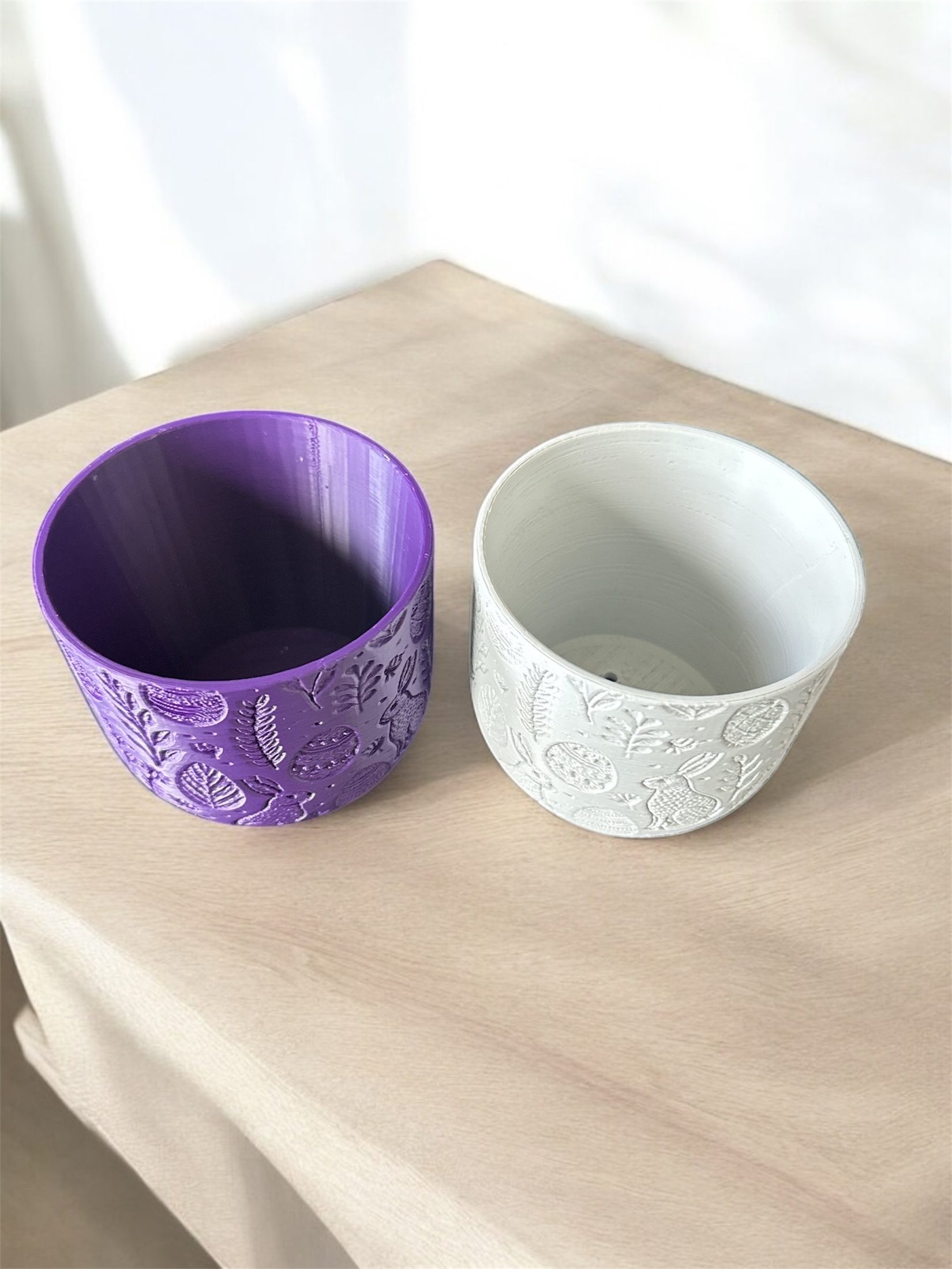 🐰 Easter Pot with Engraved Patterns: Bundle of 2