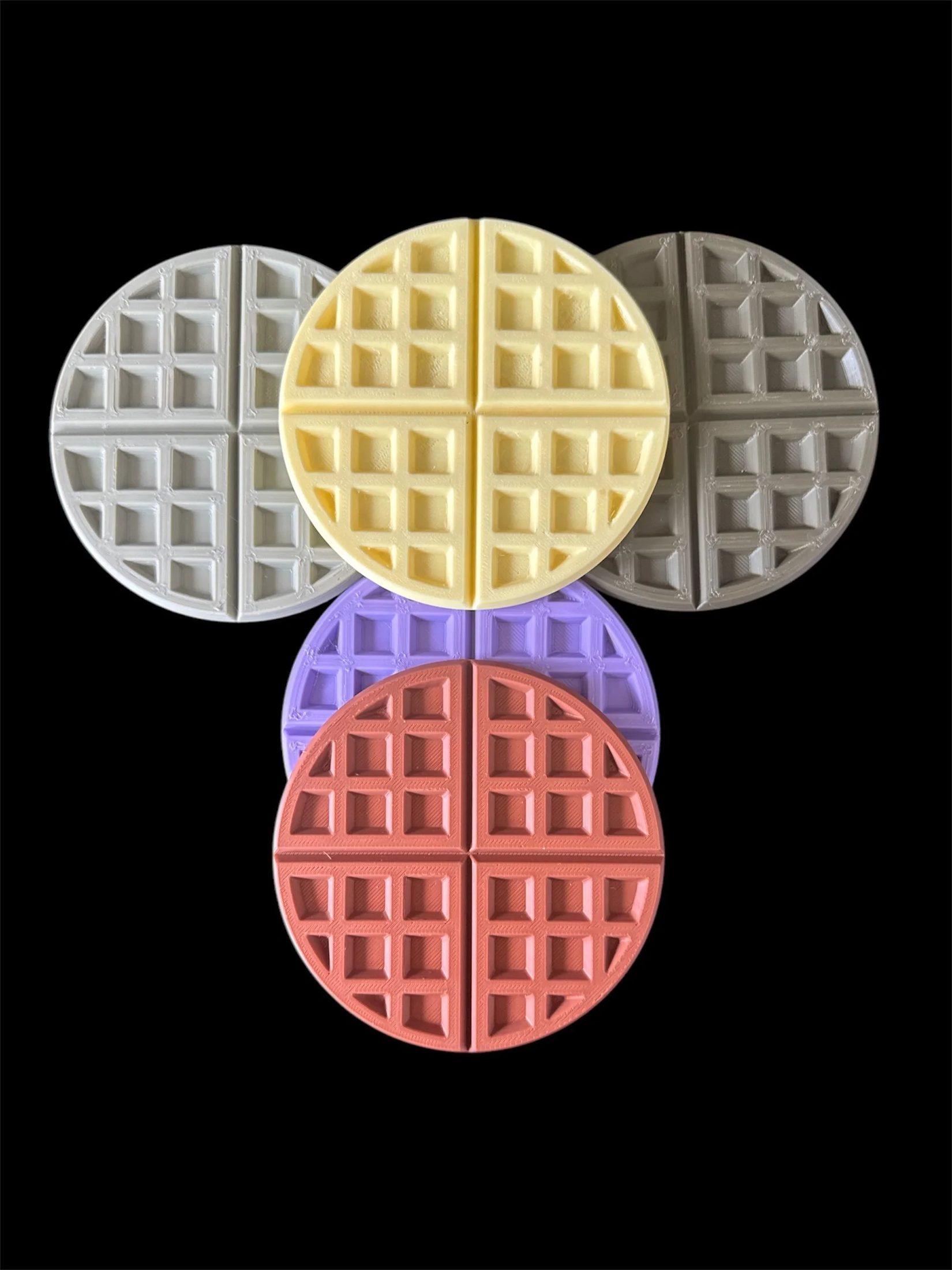 Round Waffle Coasters (Set of 5)