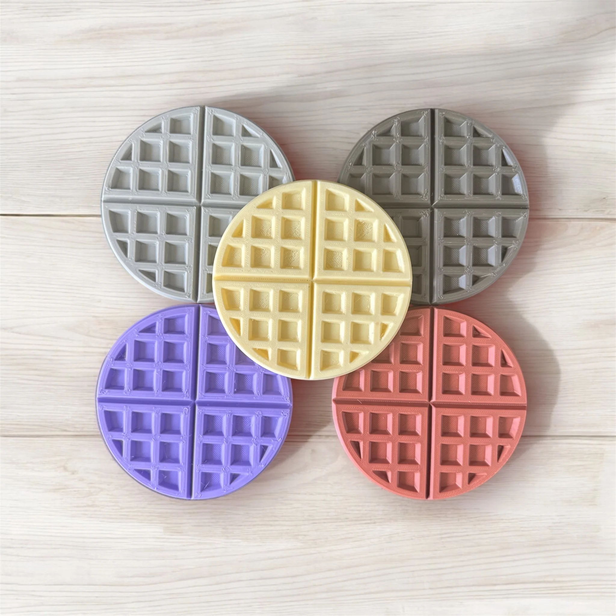Round Waffle Coasters (Set of 5)