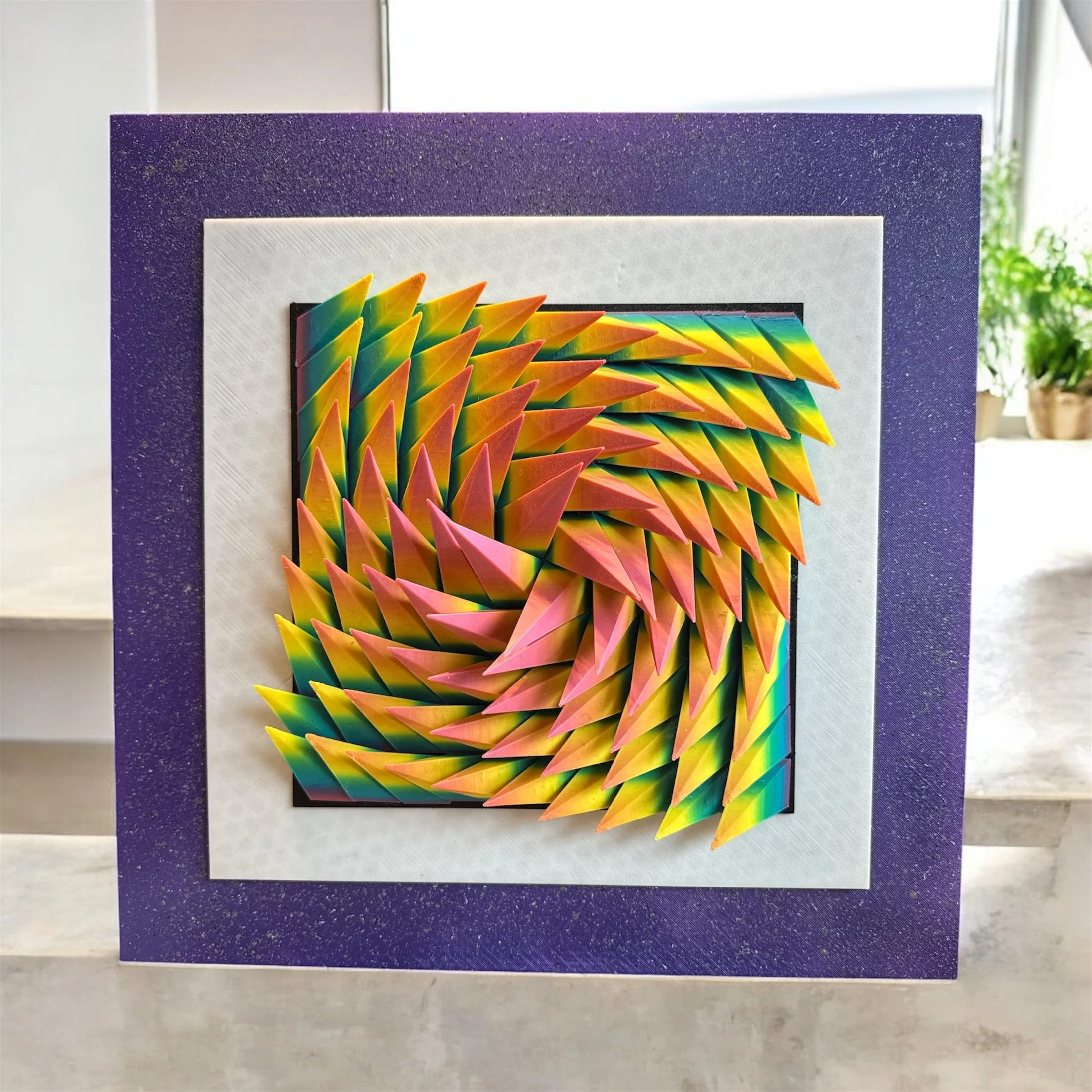 Vibrant 3D Geometric Paper Art